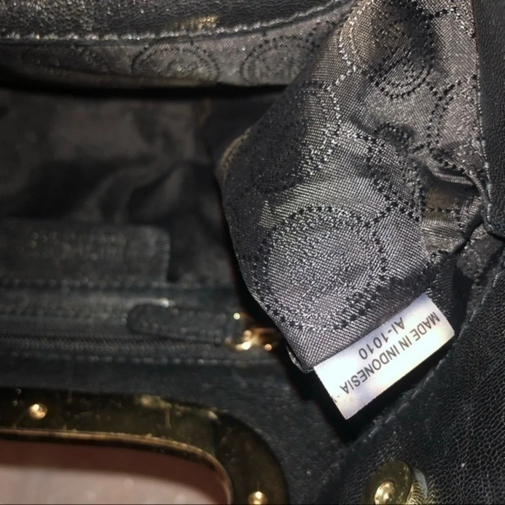 Michael kors black leather clutch bag